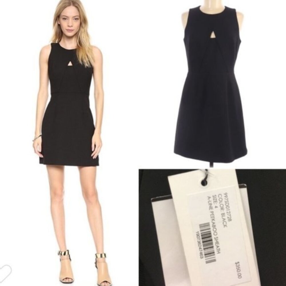 MILLY A-Line Peekaboo Black Mini Sheath Dress in Size 4